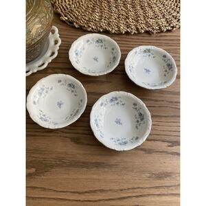 Johann Haviland Bavaria Germany Blue Garland Fine China Berry Bowls (4)
